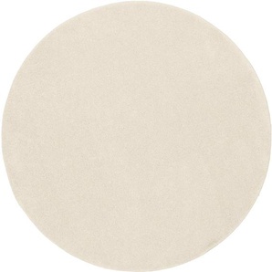 Teppich MERINOS Montana Teppiche Gr. Ø 160 cm, 20 mm, 1 St., beige (creme) Esszimmerteppiche Wohnzimmer