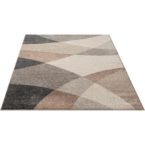 Teppich MERINOS Thales 6100 Teppiche Gr. B/L: 160 cm x 220 cm, 10 mm, 1 St., beige Esszimmerteppiche Kurzflorteppich mit Konturenschnitt, Wohnzimmer