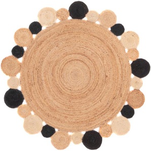 Teppich MORGENLAND Sisalteppich Boldo Teppiche Gr. B/L: 120 cm x 120 cm Ø 120 cm, 6 mm, 1,44 m², 1 St., beige (natur) Juteteppiche