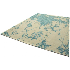 Teppich MORGENLAND VINTAGE COMET Teppiche Gr. B/L: 70 cm x 140 cm, 6 mm, 1 St., blau Esszimmerteppiche Kurzflor, Viskose, Shabby, Wohnzimmer