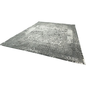 Teppich MORGENLAND Vintage Manhattan Teppiche Gr. B/L: 150 cm x 200 cm, 6 mm, 3 m², 1 St., silberfarben (silber) Kurzflor-Teppiche Vintage Design