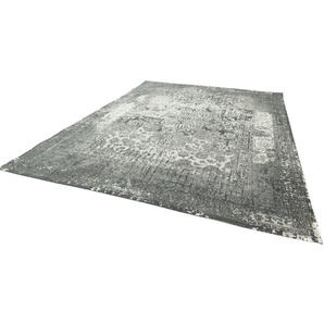 Teppich MORGENLAND Vintage Manhattan Teppiche Gr. B/L: 170 cm x 240 cm, 6 mm, 4,08 m², 1 St., silberfarben (silber) Kurzflor-Teppiche Vintage Design