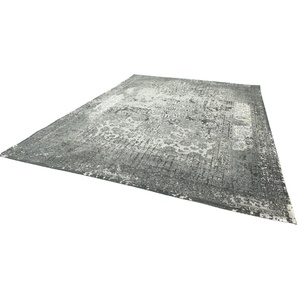 Teppich MORGENLAND Vintage Manhattan Teppiche Gr. B/L: 200 cm x 290 cm, 6 mm, 5,8 m², 1 St., silberfarben (silber) Kurzflor-Teppiche Vintage Design