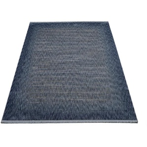 Teppich MUSTERRING MEMPHIS Teppiche Gr. B/L: 80 cm x 150 cm, 8 mm, 1 St., blau (jeans) Esszimmerteppiche exlcusive MUSTERRING DELUXE COLLECTION mit seidigem Glanz