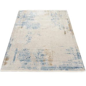 Teppich MUSTERRING OPERA Teppiche Gr. B/L: 80 cm x 150 cm, 8 mm, 1 St., grau (grau, blau) Esszimmerteppiche