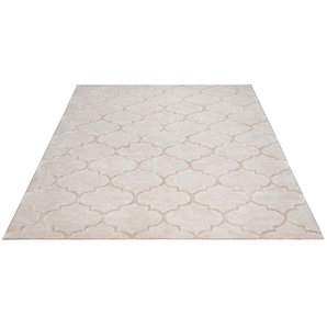 Teppich MY HOME Badra Kurzflor Teppiche Gr. B/L: 200 cm x 290 cm, 12 mm, 1 St., beige Orientalische Muster geometrisch, Hoch Tief Design, 3-D Wirkung, Ornamente, Wohnzimmer