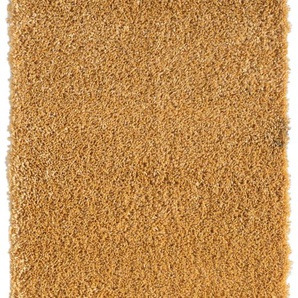 Teppich MY HOME Banji Teppiche Gr. B/L: 160 cm x 230 cm, 37 mm, 1 St., goldfarben (goldgelb) Esszimmerteppiche Uni Farben, weich und flauschig, auch als Läufer & in rund erhältlich