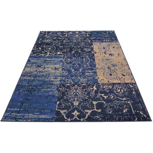 Teppich MY HOME Bennet Teppiche Gr. B/L: 190 cm x 280 cm, 7 mm, 1 St., blau Esszimmerteppiche