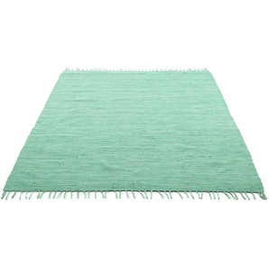 Teppich MY HOME Cadis Teppiche Gr. B/L: 160 cm x 230 cm, 5 mm, 1 St., grün (mint) Baumwollteppiche