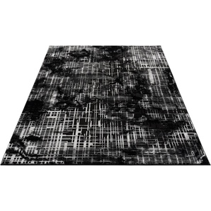 Teppich MY HOME Cansu Teppiche Gr. B/L: 120 cm x 180 cm, 12 mm, 1 St., schwarz Esszimmerteppiche Vintage, dezenter Glanz, Hoch-Tief-Struktur, Schrumpf Carving-Effekt