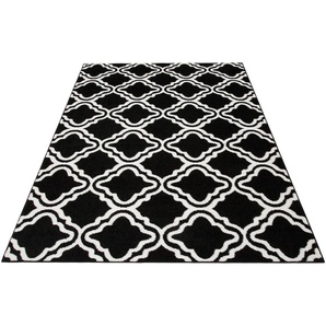 Teppich MY HOME Debora Teppiche Gr. B/L: 300 cm x 400 cm, 13 mm, 1 St., schwarz Esszimmerteppiche Kurzflor, Teppich gemustert, geometrisches Design, weich