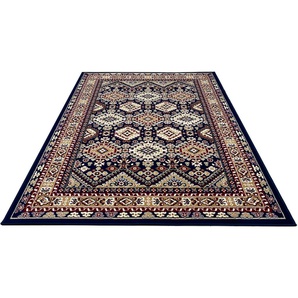 Teppich MY HOME Diantha Teppiche Gr. B/L: 160 cm x 230 cm, 9 mm, 1 St., blau Orientalische Muster Orient-Optik, mit Bordüre, Kurzflor, pflegeleicht, elegant, weich
