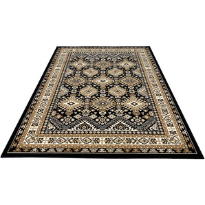 Teppich MY HOME Diantha Teppiche Gr. B/L: 280 cm x 380 cm, 9 mm, 1 St., braun (dunkelbraun) Orientalische Muster Orient-Optik, mit Bordüre, Kurzflor, pflegeleicht, elegant, weich