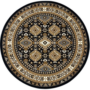 Teppich MY HOME Diantha Teppiche Gr. Ø 180 cm, 9 mm, 1 St., braun (dunkelbraun) Orientalische Muster