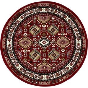 Teppich MY HOME Diantha Teppiche Gr. Ø 180 cm, 9 mm, 1 St., rot (weinrot) Orientalische Muster