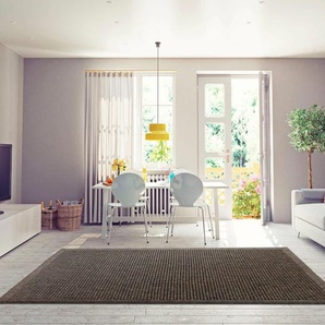 Teppich MY HOME Gero Teppiche Gr. B/L: 200 cm x 290 cm, 5 mm, 1 St., grau (taupe) Esszimmerteppiche In- und Outdoor geeignet, Wohnzimmer
