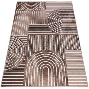 Teppich MY HOME »Lysandra« Teppiche Gr. B/L: 240 cm x 320 cm, 8 mm, 1 St., beige (sand) Esszimmerteppiche 3D-Effekt, softer Kurzflor, pflegeleicht, leichter Glanz, Scandi-Look