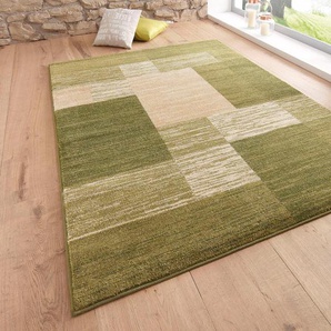 Teppich MY HOME Melvin Teppiche Gr. B/L: 160 cm x 230 cm, 8 mm, 1 St., grün Esszimmerteppiche schön weich, flacher Teppich Karo-Muster