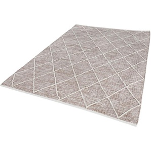 Teppich MY HOME Pamplona Teppiche Gr. B/L: 170 cm x 240 cm, 8 mm, 1 St., braun Baumwollteppiche Handweb-Teppich, Rauten-Motiv, handgewebt, reine Baumwolle