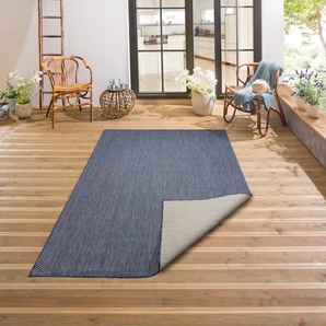 Teppich MY HOME Rhodos Teppiche Gr. B/L: 160 cm x 230 cm, 3 mm, 1 St., blau (navy) Esszimmerteppiche In-und Outdoor geeignet, Sisal-Optik, Wetterfest & UV-beständig