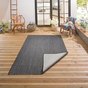 Teppich MY HOME Rhodos Teppiche Gr. B/L: 160 cm x 230 cm, 3 mm, 1 St., schwarz Esszimmerteppiche In-und Outdoor geeignet, Sisal-Optik, Wetterfest & UV-beständig