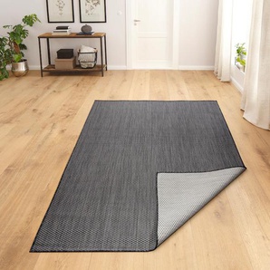 Teppich MY HOME Rhodos Teppiche Gr. B/L: 280 cm x 390 cm, 3 mm, 1 St., schwarz Esszimmerteppiche In-und Outdoor geeignet, Sisal-Optik, Wetterfest & UV-beständig