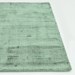 Teppich MY HOME Shirley, handgewebter Viskose-Teppich, farblich changierend Teppiche Gr. B/L: 300 cm x 400 cm, 12 mm, 1 St., grün (salbei) Esszimmerteppiche