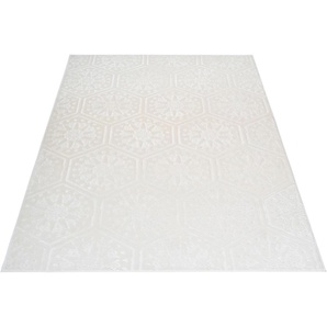 Teppich MY HOME Stina Teppiche Gr. B/L: 160 cm x 230 cm, 7 mm, 1 St., weiß Esszimmerteppiche