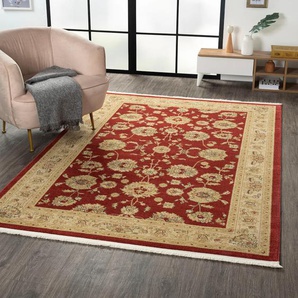 Teppich MYFLAIR MÖBEL & ACCESSOIRES Maryam 3 Teppiche Gr. B/L: 160 cm x 230 cm, 7,5 mm, 1 St., rot (weinrot, creme) Orientalische Muster