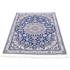 Teppich Nain 6la Teppich handgeknüpft blau, morgenland, rechteckig, Höhe: 6 mm, handgeknüpft