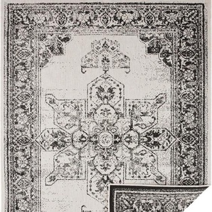 Teppich NORTHRUGS Borbon Wendeteppich Teppiche Gr. B/L: 200 cm x 290 cm, 5 mm, 1 St., schwarz (schwarz, creme) Orientalische Muster