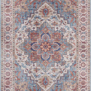 Teppich NOURISTAN Anthea Teppiche Gr. B/L: 160 cm x 230 cm, 5 mm, 1 St., blau (cyan) Orientalische Muster Orientalisch, Orient, Vintage, Wohnzimmer, Schlafzimmer, Esszimmer