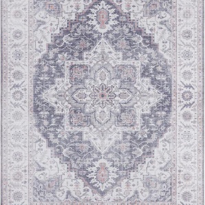 Teppich NOURISTAN Anthea Teppiche Gr. B/L: 160 cm x 230 cm, 5 mm, 1 St., lila (mauve) Orientalische Muster