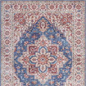 Teppich NOURISTAN Anthea Teppiche Gr. B/L: 200 cm x 290 cm, 5 mm, 1 St., blau (jeansblau) Orientalische Muster Orientalisch, Orient, Vintage, Wohnzimmer, Schlafzimmer, Esszimmer