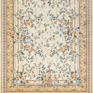 Teppich NOURISTAN Antik Flowers Teppiche Gr. B/L: 135 cm x 195 cm, 5 mm, 1 St., beige (beige, creme) Fransenteppich Orientalische Muster Orientalisch mit Fransen, Orient, Wohnzimmer, Schlafzimmer, Esszimmer