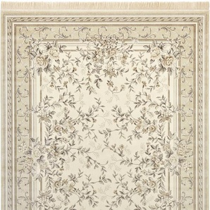 Teppich NOURISTAN Antik Flowers Teppiche Gr. B/L: 160 cm x 230 cm, 5 mm, 1 St., beige (sand) Fransenteppich Orientalische Muster Orientalisch mit Fransen, Orient, Wohnzimmer, Schlafzimmer, Esszimmer