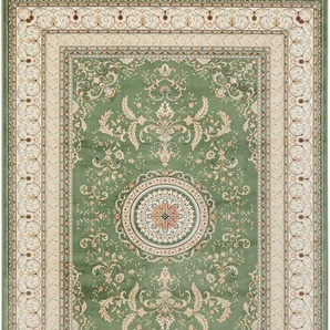 Teppich NOURISTAN Antik Negar Teppiche Gr. B/L: 135 cm x 195 cm, 5 mm, 1 St., grün Orientalische Muster Orientalisch mit Fransen, Orient, Wohnzimmer, Schlafzimmer, Esszimmer