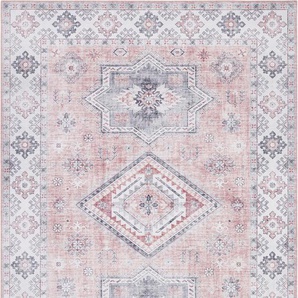 Teppich NOURISTAN Gratia Teppiche Gr. B/L: 160 cm x 230 cm, 5 mm, 1 St., rosa (altrosa) Orientalische Muster Orientalisch, Vintage, Flachgewebe Teppich,Wohnzimmer, Schlafzimmer