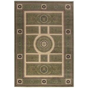 Teppich NOURISTAN Guzara Teppiche Gr. B/L: 120 cm x 170 cm, 8 mm, 1 St., grün (olivgrün,creme) Orientalische Muster Orient Teppich, Kurzflor, weich, Schlafzimmer, Esszimmer, Wohnzimmer