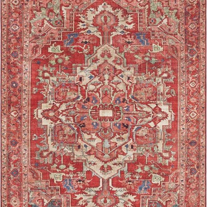 Teppich NOURISTAN Leta Teppiche Gr. B/L: 160 cm x 230 cm, 5 mm, 1 St., rot Orientalische Muster Orientalisch, Orient, Kurzflor, Wohnzimmer, Schlafzimmer, Esszimmer