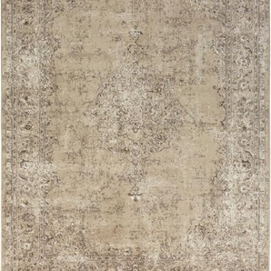 Teppich NOURISTAN Orient Vintage Medaillon Teppiche Gr. B/L: 160 cm x 230 cm, 5 mm, 1 St., grün (olivgrün) Orientalische Muster Orientalisch mit Fransen, Orient, Wohnzimmer, Schlafzimmer, Esszimmer