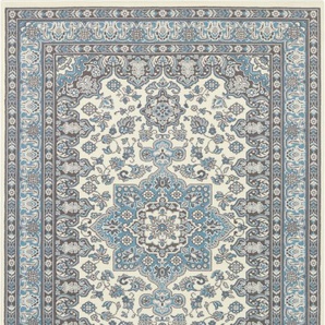 Teppich NOURISTAN Parun Täbriz Teppiche Gr. B/L: 160 cm x 230 cm, 9 mm, 1 St., blau (creme, himmelblau) Orientalische Muster Kurzflor, Orient, Teppich, Vintage, Esszimmer, Wohnzimmer, Flur