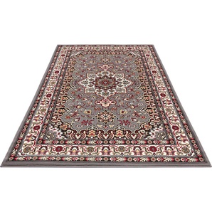 Teppich NOURISTAN Parun Täbriz Teppiche Gr. B/L: 160 cm x 230 cm, 9 mm, 1 St., grau (grau, rot) Orientalische Muster