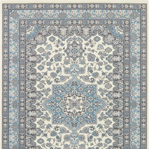 Teppich NOURISTAN Parun Täbriz Teppiche Gr. B/L: 200 cm x 290 cm, 9 mm, 1 St., blau (creme, himmelblau) Orientalische Muster Kurzflor, Orient, Teppich, Vintage, Esszimmer, Wohnzimmer, Flur