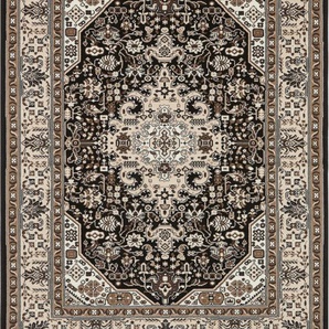Teppich NOURISTAN Skazar Isfahan Teppiche Gr. B/L: 200 cm x 290 cm, 9 mm, 1 St., braun (creme, braun) Orientalische Muster Kurzflor, Orient, Teppich, Vintage, Esszimmer, Wohnzimmer, Flur