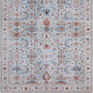 Teppich NOURISTAN Vivana Teppiche Gr. B/L: 160 cm x 230 cm, 5 mm, 1 St., blau (himmelblau) Orientalische Muster Orientalisch, Orient, Vintage, Wohnzimmer, Schlafzimmer, Esszimmer