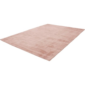 Teppich OBSESSION My Maori 220 Teppiche Gr. B/L: 140 cm x 200 cm, 13 mm, 1 St., rosa (rosé) Esszimmerteppiche Uni-Farben, Material: 100% Viskose, handgewebt, große Farbauswahl
