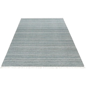 Teppich OBSESSION My Nador 565 Teppiche Gr. B/L: 200 cm x 290 cm, 2 mm, 1 St., blau Fransenteppich Esszimmerteppiche meliert, mit Fransen, In- und Outdoor geeignet