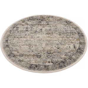Teppich OCI DIE TEPPICHMARKE BESTSELLER TADI Teppiche Gr. Ø 200 cm, 8 mm, 1 St., grau (goldfarben, grau) Orientalische Muster