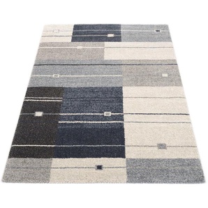 Teppich OCI DIE TEPPICHMARKE CASTLE MODENA Teppiche Gr. B/L: 160 cm x 230 cm, 20 mm, 1 St., grau (grau, blau) Esszimmerteppiche
